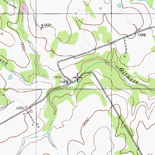 Topographic Map of Wolf Prong Creek, TX