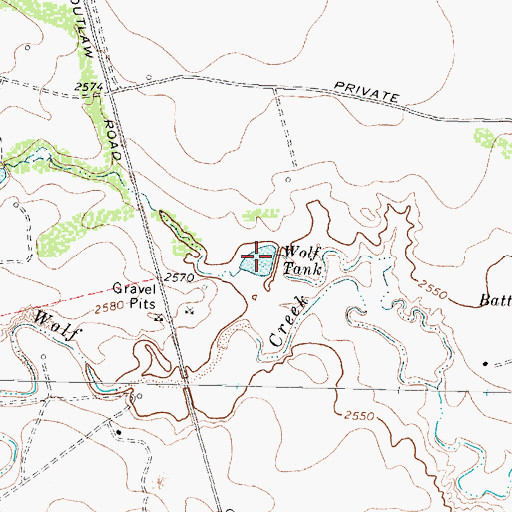 Topographic Map of Wolf Tank, TX
