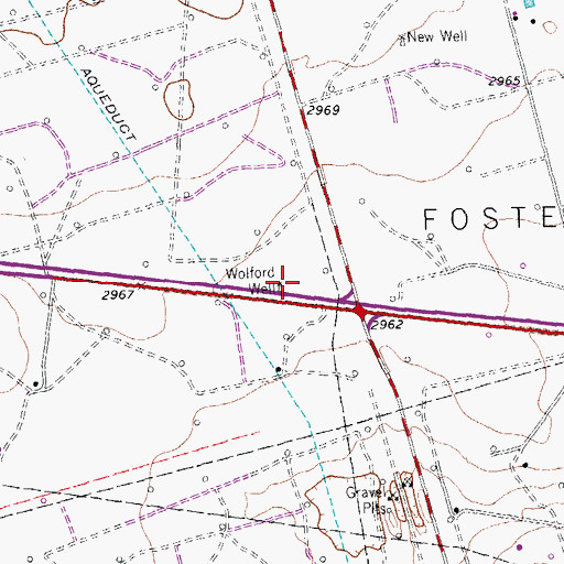 Topographic Map of Wolford Well, TX