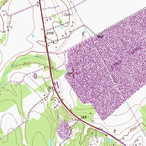 Topographic Map of Wolfpen Creek, TX