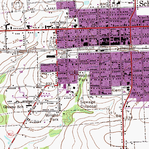 Topographic Map of Wolters Park, TX