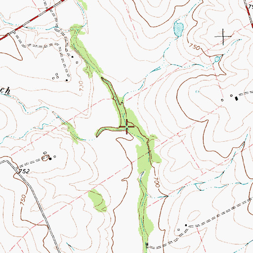 Topographic Map of Womack Branch, TX