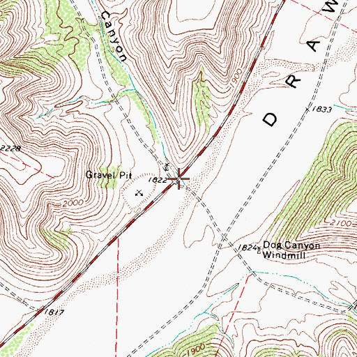 Topographic Map of Wood Canyon, TX