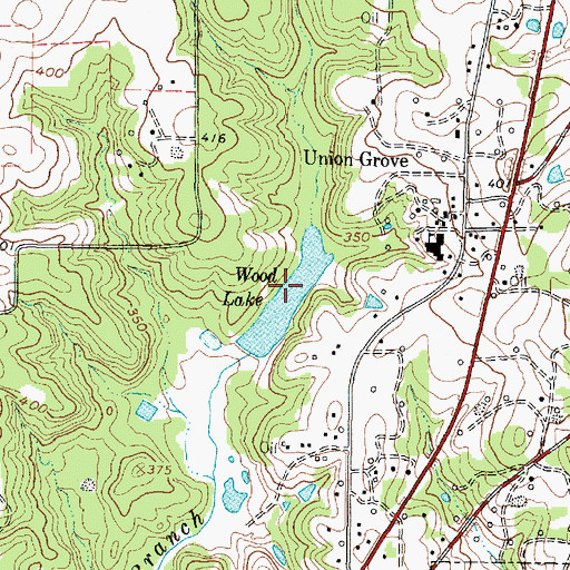 Topographic Map of Wood Lake, TX