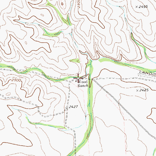 Topographic Map of Wood Ranch, TX