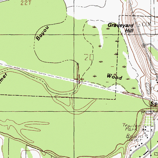 Topographic Map of Wood Spring Creek, TX