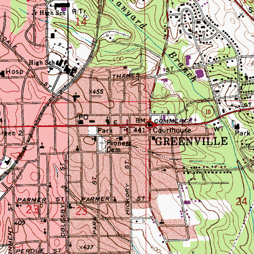Topographic Map of Saint Elizabeths Roman Catholic Church, AL