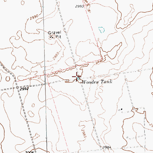 Topographic Map of Wooden Tank, TX