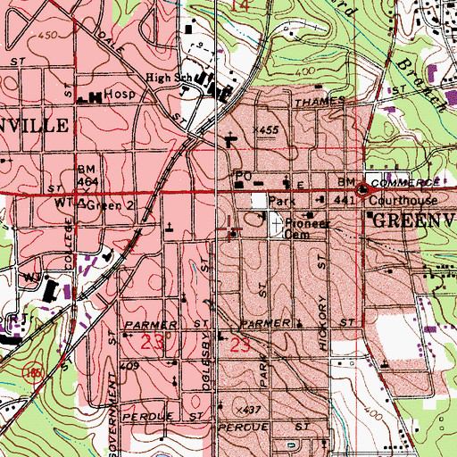 Topographic Map of Saint Thomas Episcopal Church, AL