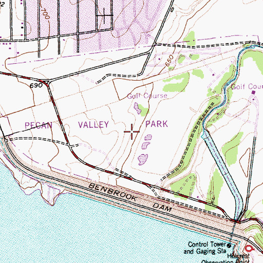 Topographic Map of Woodlawn Park, TX