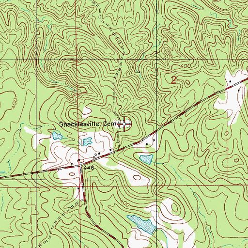 Topographic Map of Shacklesville Cemetery, AL