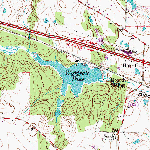 Topographic Map of Woodvale Lake, TX