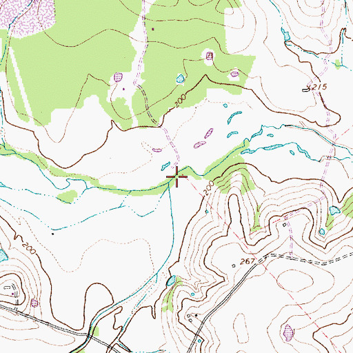Topographic Map of Woodward Creek, TX