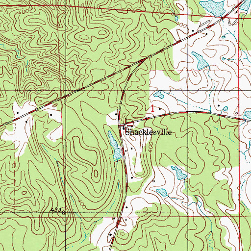 Topographic Map of Shacklesville Church, AL