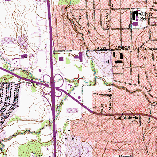 Topographic Map of Woody Branch, TX