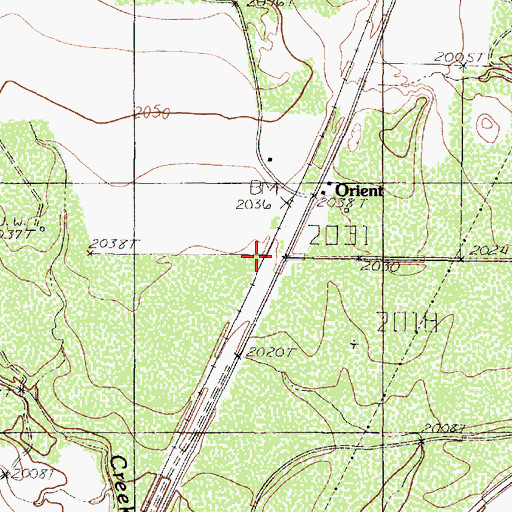 Topographic Map of Wooland Siding, TX