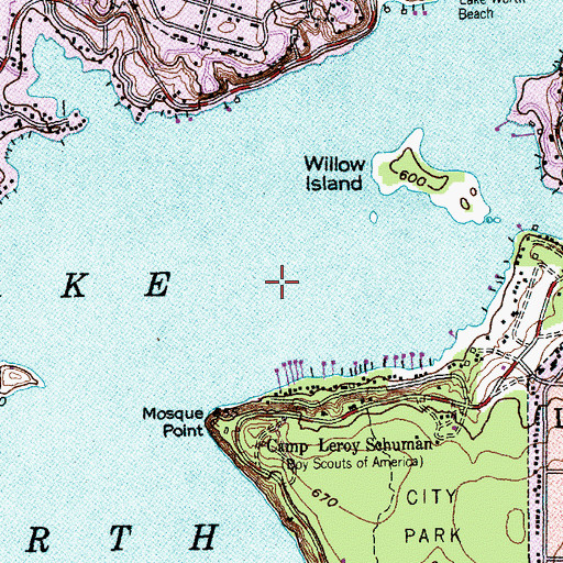 Topographic Map of Lake Worth, TX
