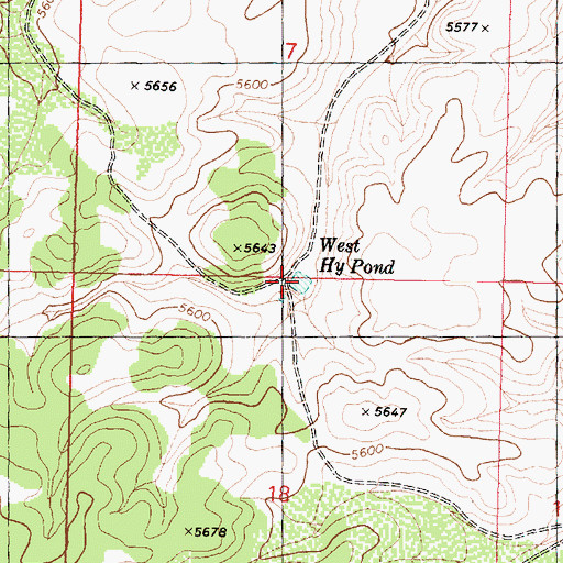Topographic Map of West Hy Pond, AZ