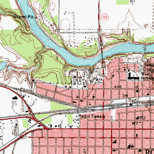 Topographic Map of Woodsmen of the World Cemetery, TX