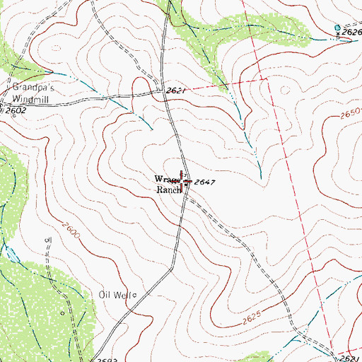 Topographic Map of Wrage Ranch, TX