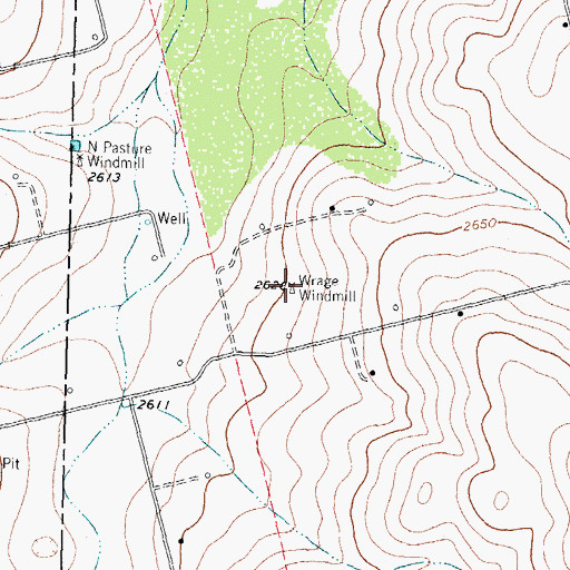 Topographic Map of Wrage Windmill, TX