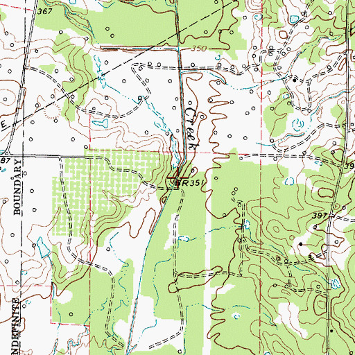 Topographic Map of Wright Branch, TX
