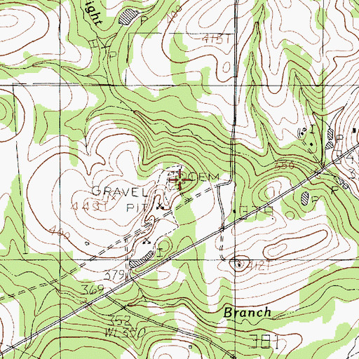 Topographic Map of Wright Cemetery, TX