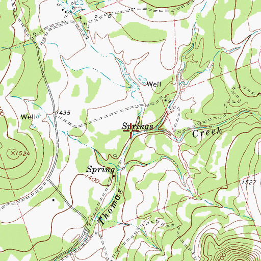 Topographic Map of Wright Creek, TX