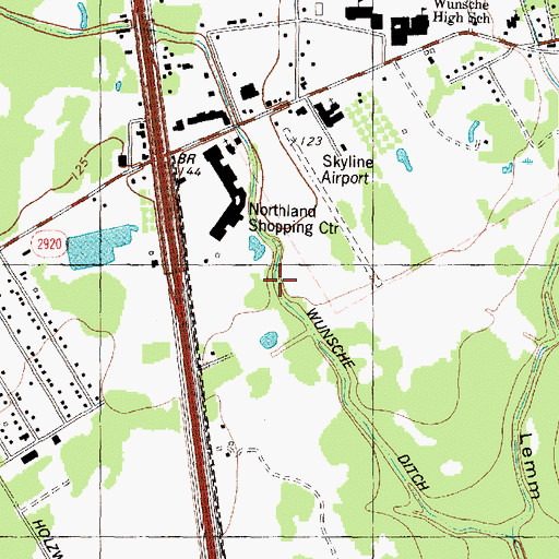 Topographic Map of Wunsche Ditch, TX
