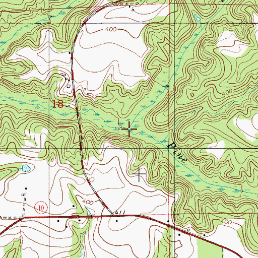 Topographic Map of Tenmile Branch, AL