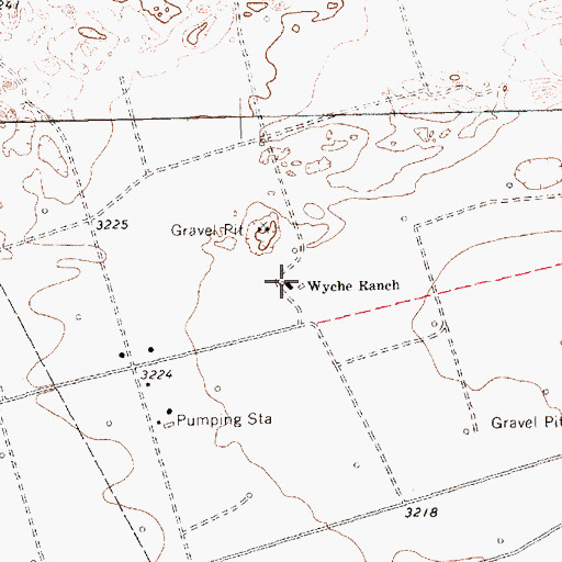 Topographic Map of Wyche Ranch, TX