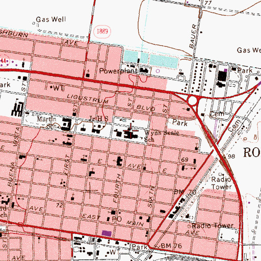 Topographic Map of Wynn Seale School, TX