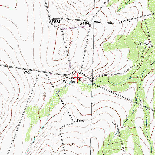 Topographic Map of Wysong Windmill, TX