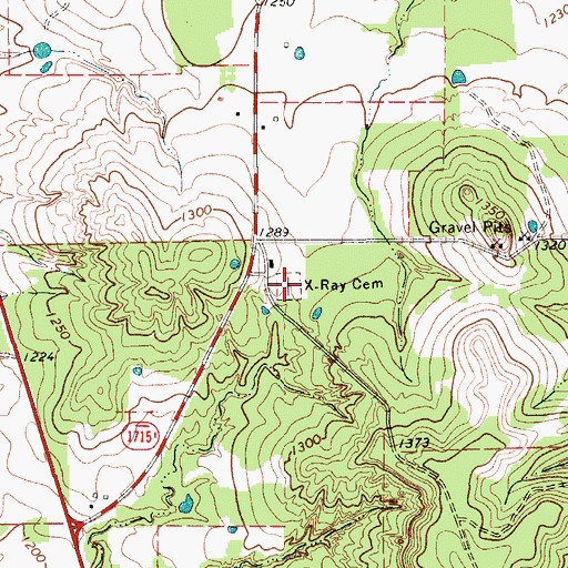 Topographic Map of X-Ray Cemetery, TX