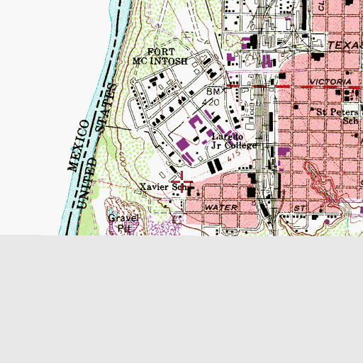 Topographic Map of Xavier School, TX