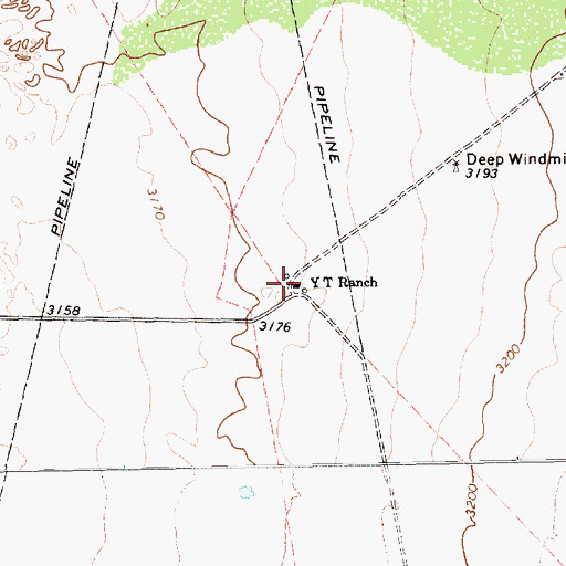 Topographic Map of YT Ranch, TX