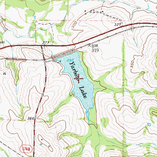 Topographic Map of Yarboro Lake, TX