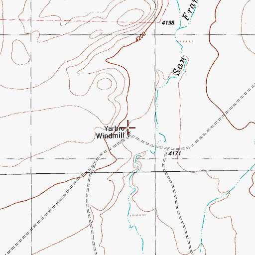 Topographic Map of Yarbro Ranch, TX
