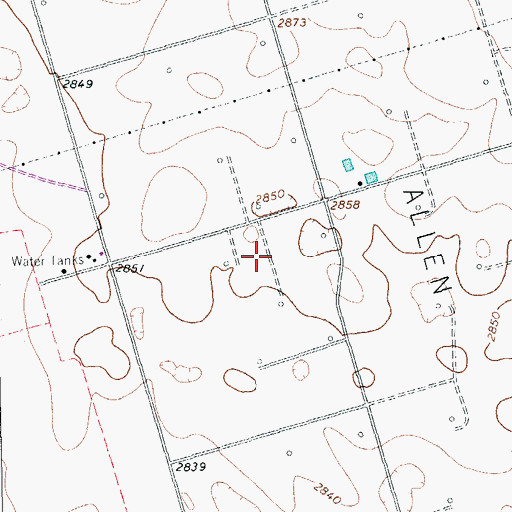 Topographic Map of Yarbrough Allen Oil Field, TX