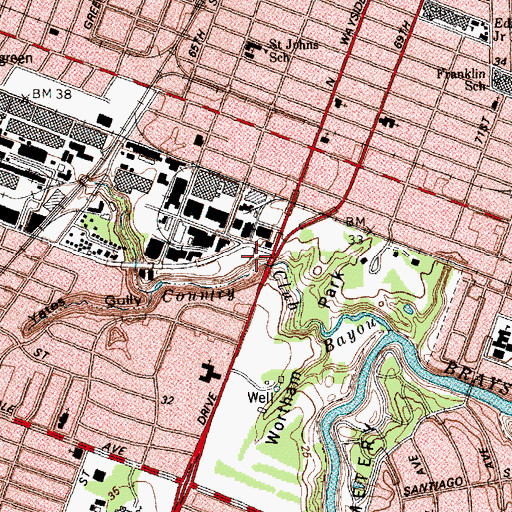 Topographic Map of Yates Gully, TX