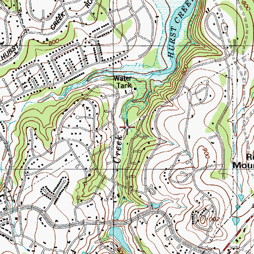 Topographic Map of Yaupon Creek, TX