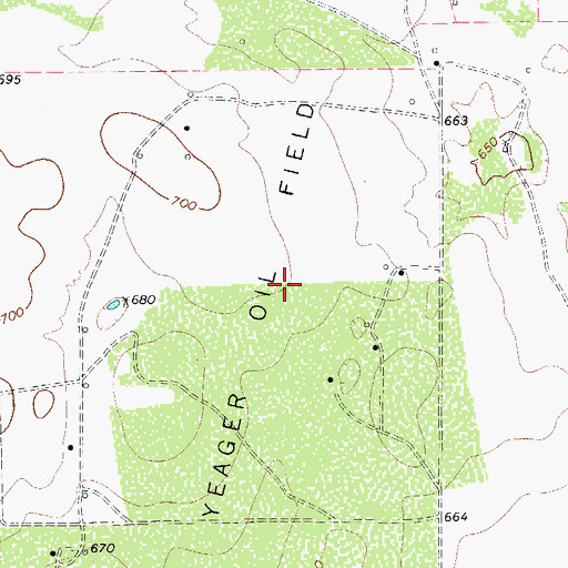 Topographic Map of Yeager Oil Field, TX