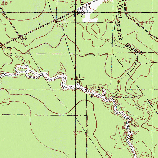 Topographic Map of Yearling Tick Branch, TX