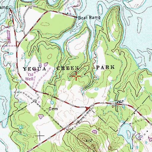 Topographic Map of Yegua Creek Park, TX