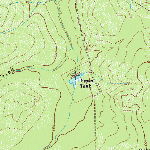 Topographic Map of Yegua Tank, TX