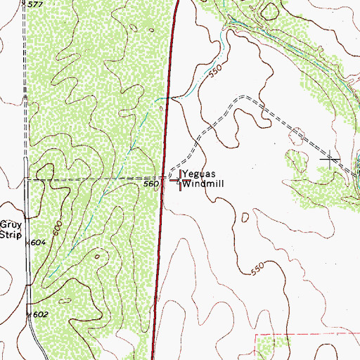 Topographic Map of Yeguas Windmill, TX