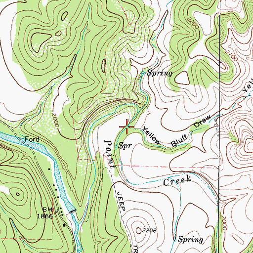 Topographic Map of Yellow Bluff Draw, TX