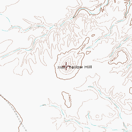 Topographic Map of Yellow Hill, TX
