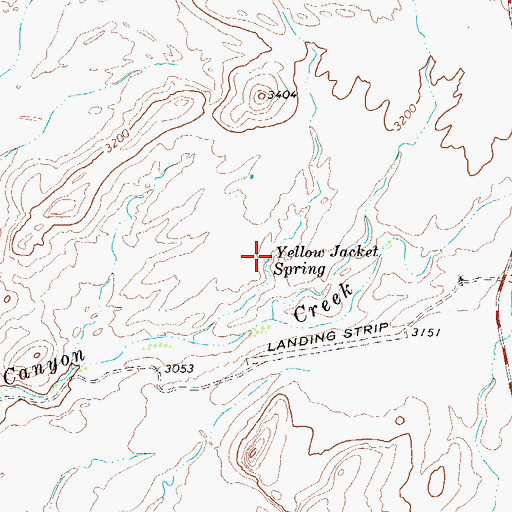 Topographic Map of Yellow Jacket Spring, TX
