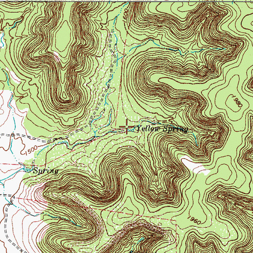 Topographic Map of Yellow Spring, TX